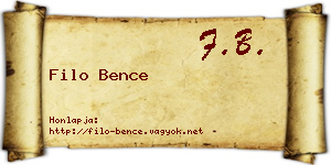 Filo Bence névjegykártya